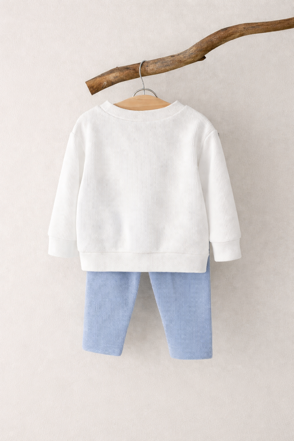 Blue Bow Sweatshirt & Leggings Set