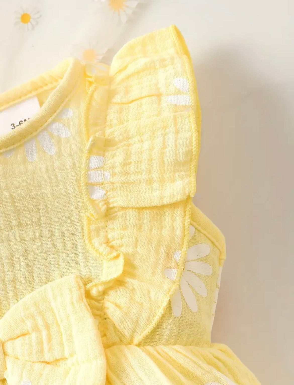 Yellow Daisy Print Dress with Matching Headband