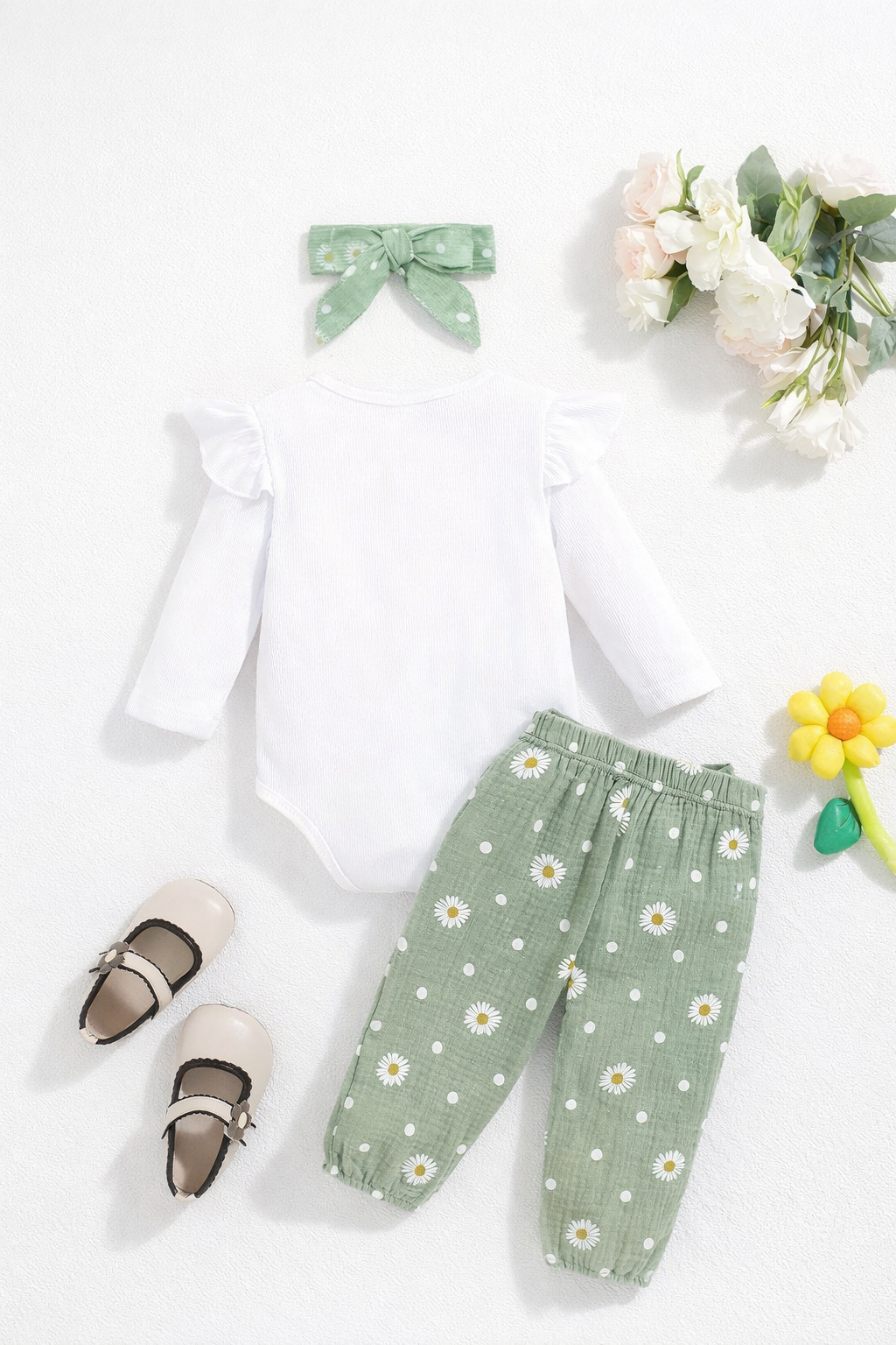 Daisy Print Outfit Set & Headband