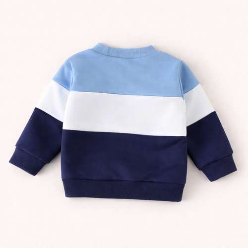 Blue Colour Block Sweatshirt