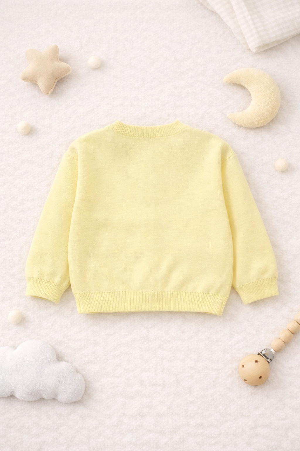 Pastel Yellow Floral Knit Cardigan
