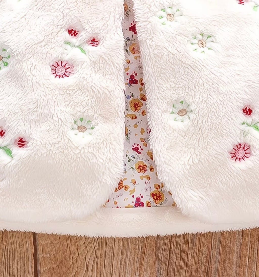 Ivory Blossom Teddy Gilet
