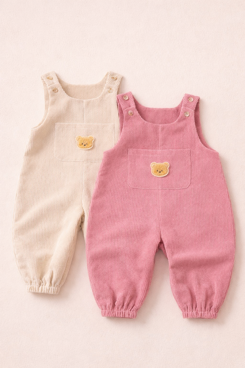 Corduroy Pink Dungarees (Pack of 2)