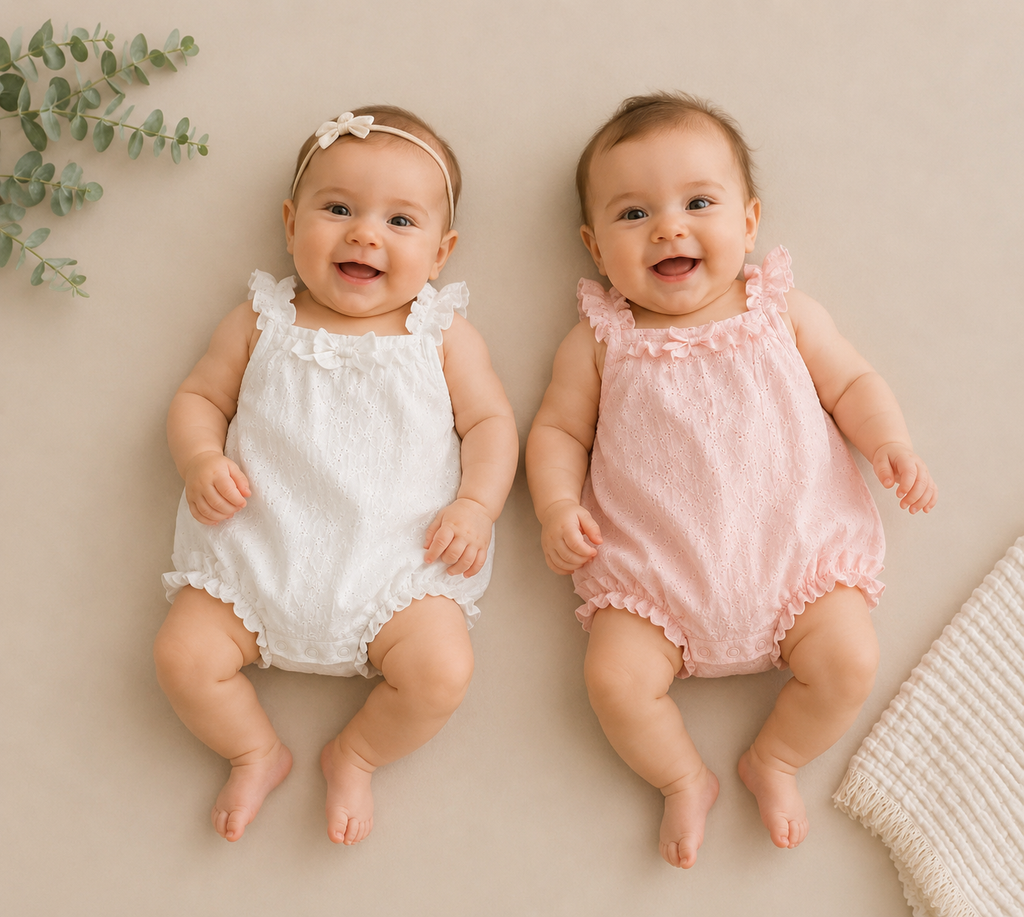 Vintage Eyelet Lace Baby Romper