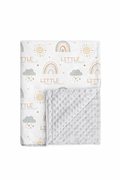 Rainbow “Little and Loved” Minky Blanket - Grey