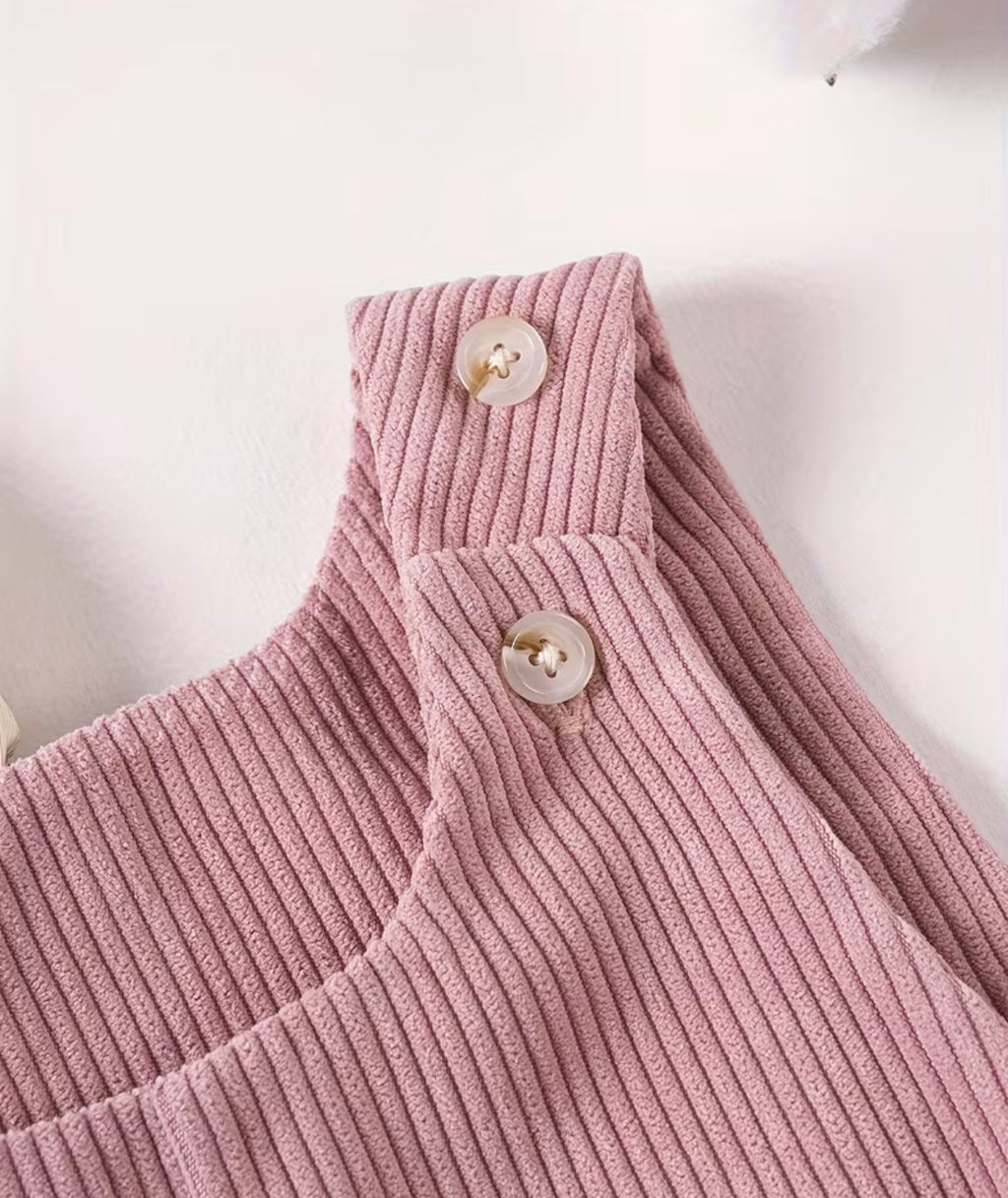 Corduroy Pink Dungarees (Pack of 2)