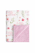 “Little and Loved” Floral Minky Blanket - Pink