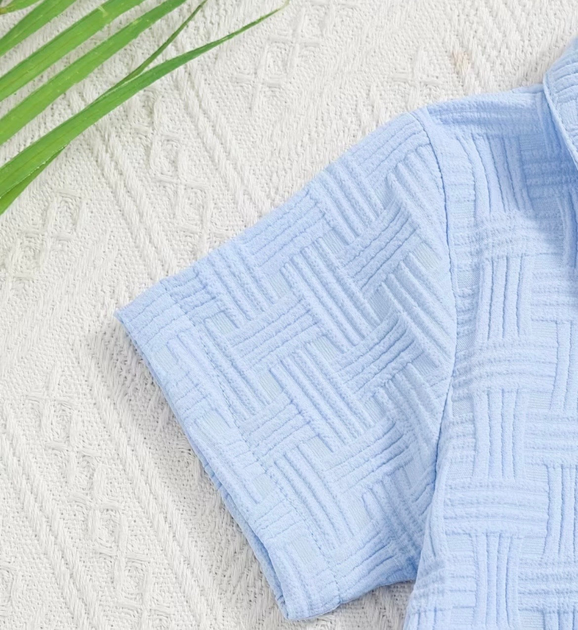 Sky Blue Button-Up Romper