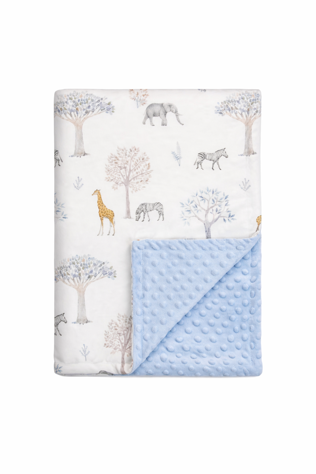 Rainbow “Little and Loved” Minky Blanket - Grey