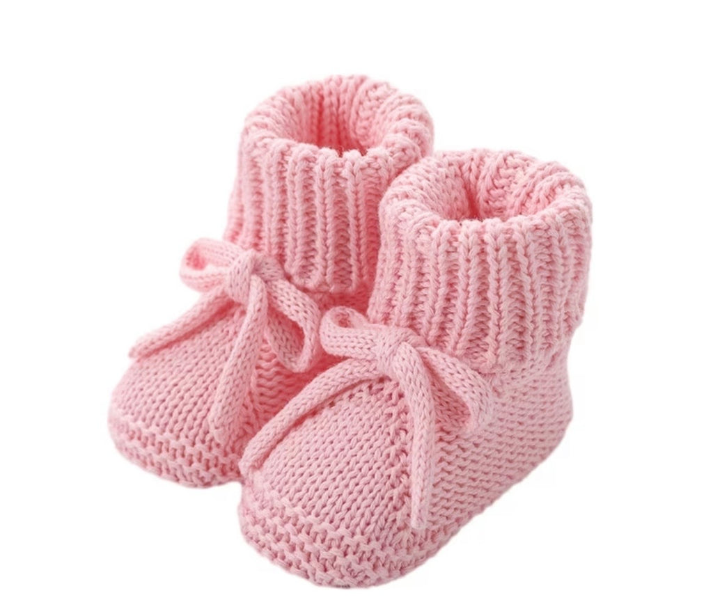 Hand-Knitted Baby Booties – Soft Cotton Newborn Shoes