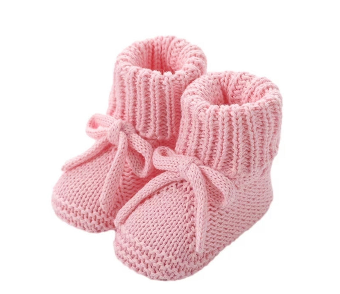 Hand-Knitted Baby Booties – Soft Cotton Newborn Shoes