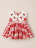 Strawberry Gingham Summer Dress - Red