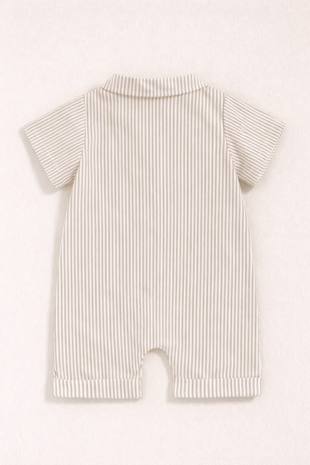 Classic Striped Button-Up Short Sleeve Romper