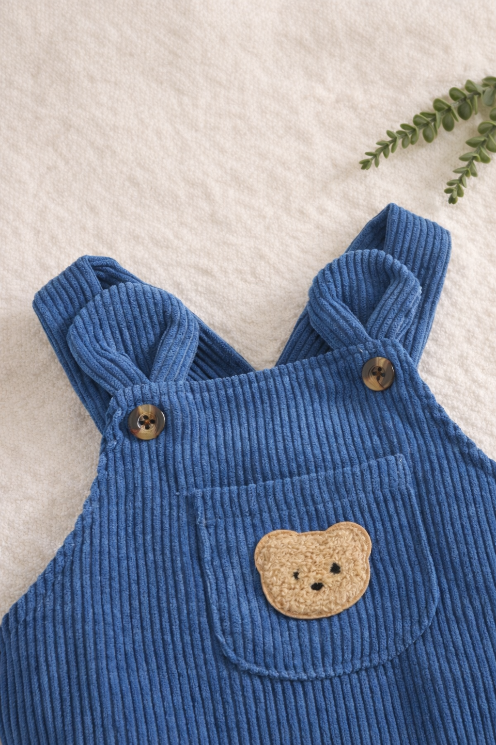 Little Bear Corduroy Dungaree Set (Blue)