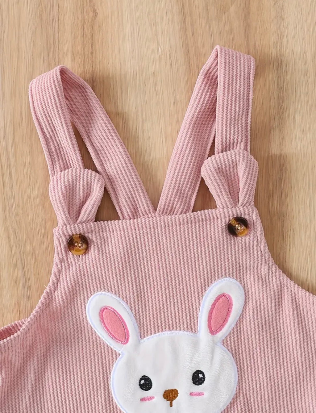 Blush Bunny Corduroy Dungaree Set