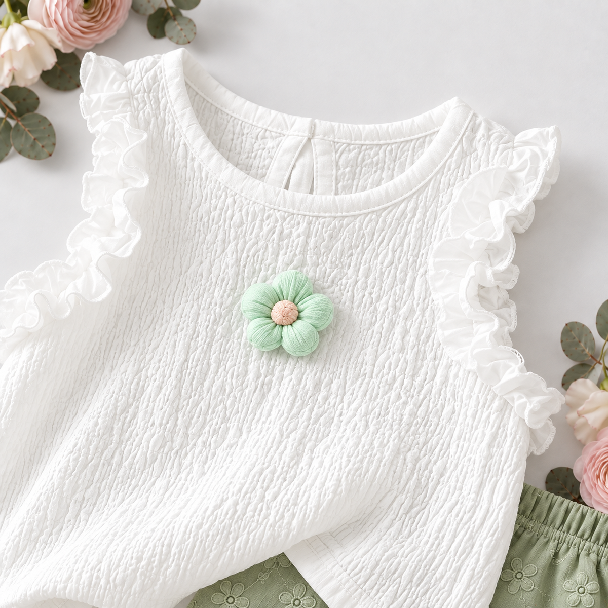 Floral Frill Top & Shorts Set
