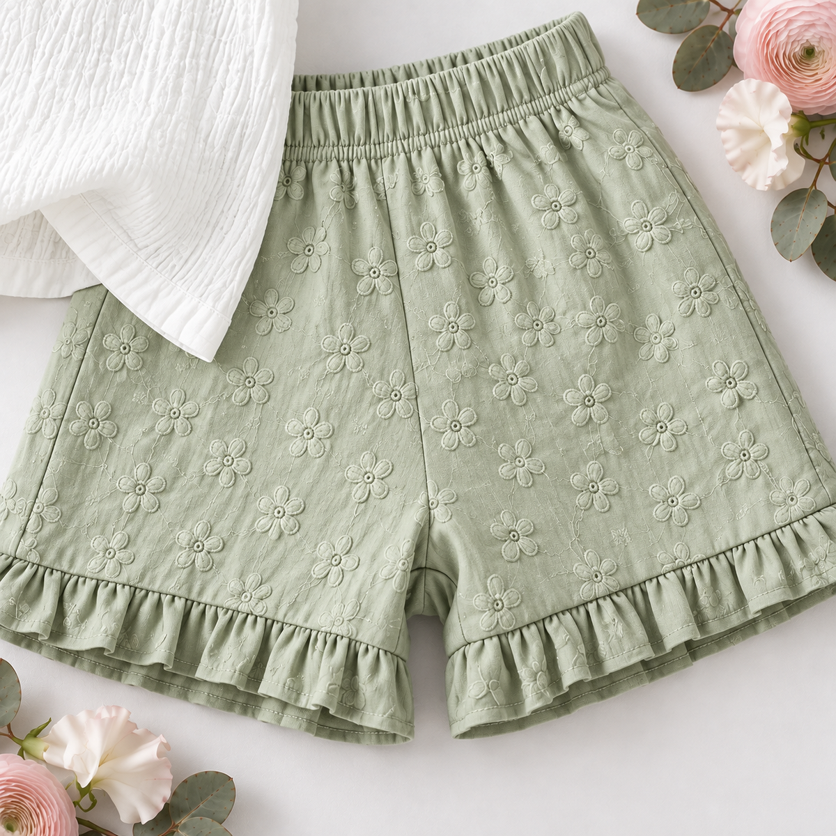 Floral Frill Top & Shorts Set