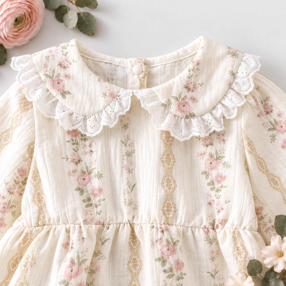 Vintage Floral Lace Romper