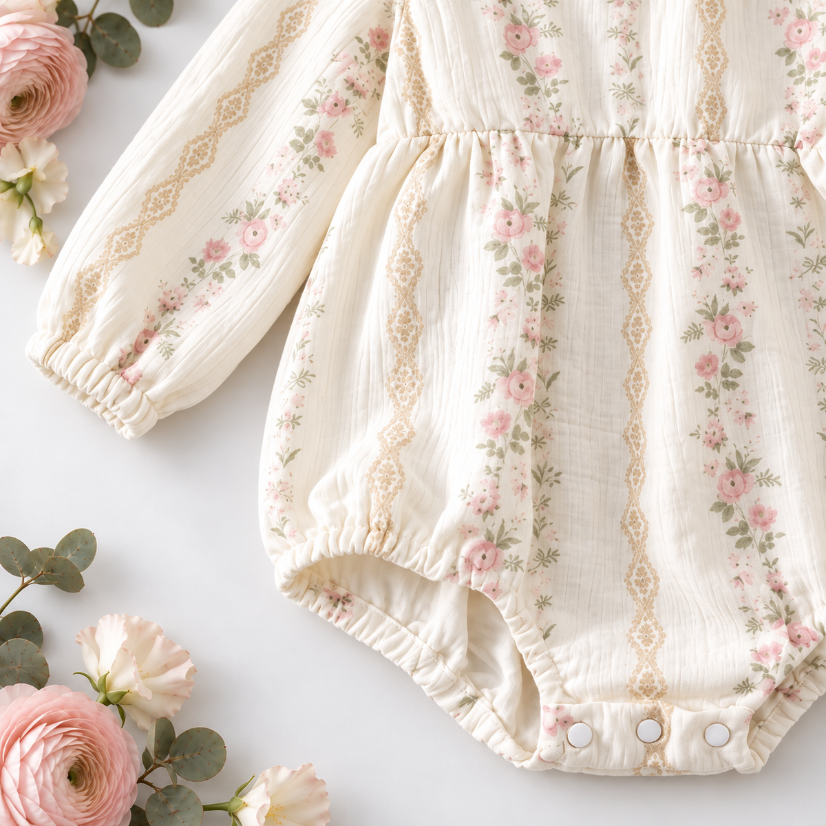 Vintage Floral Lace Romper