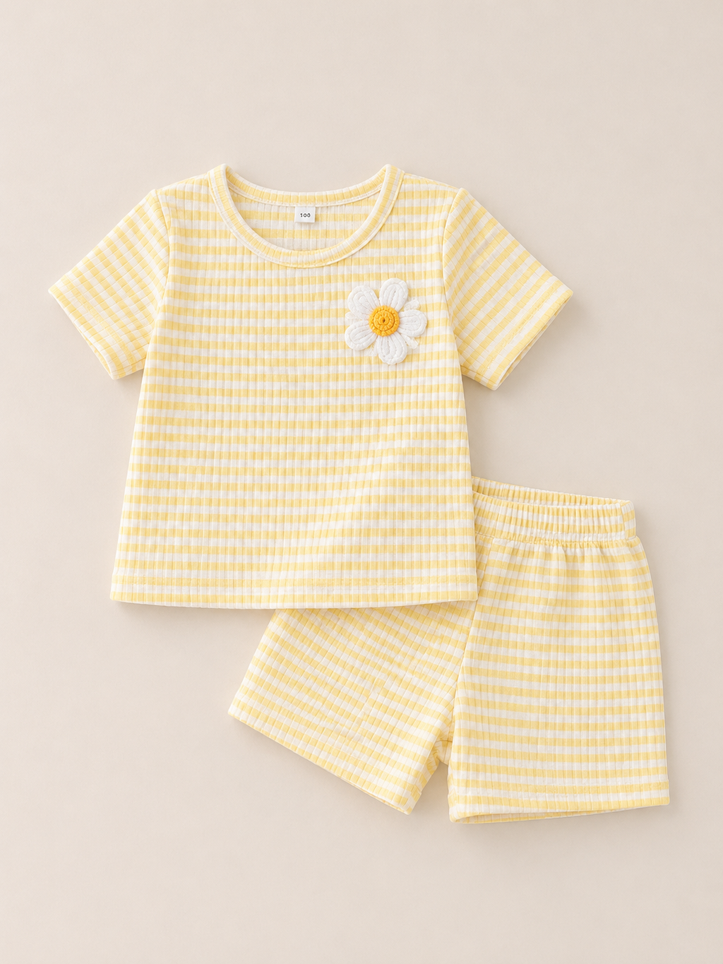 Yellow Stripe Daisy Co-Ord Set