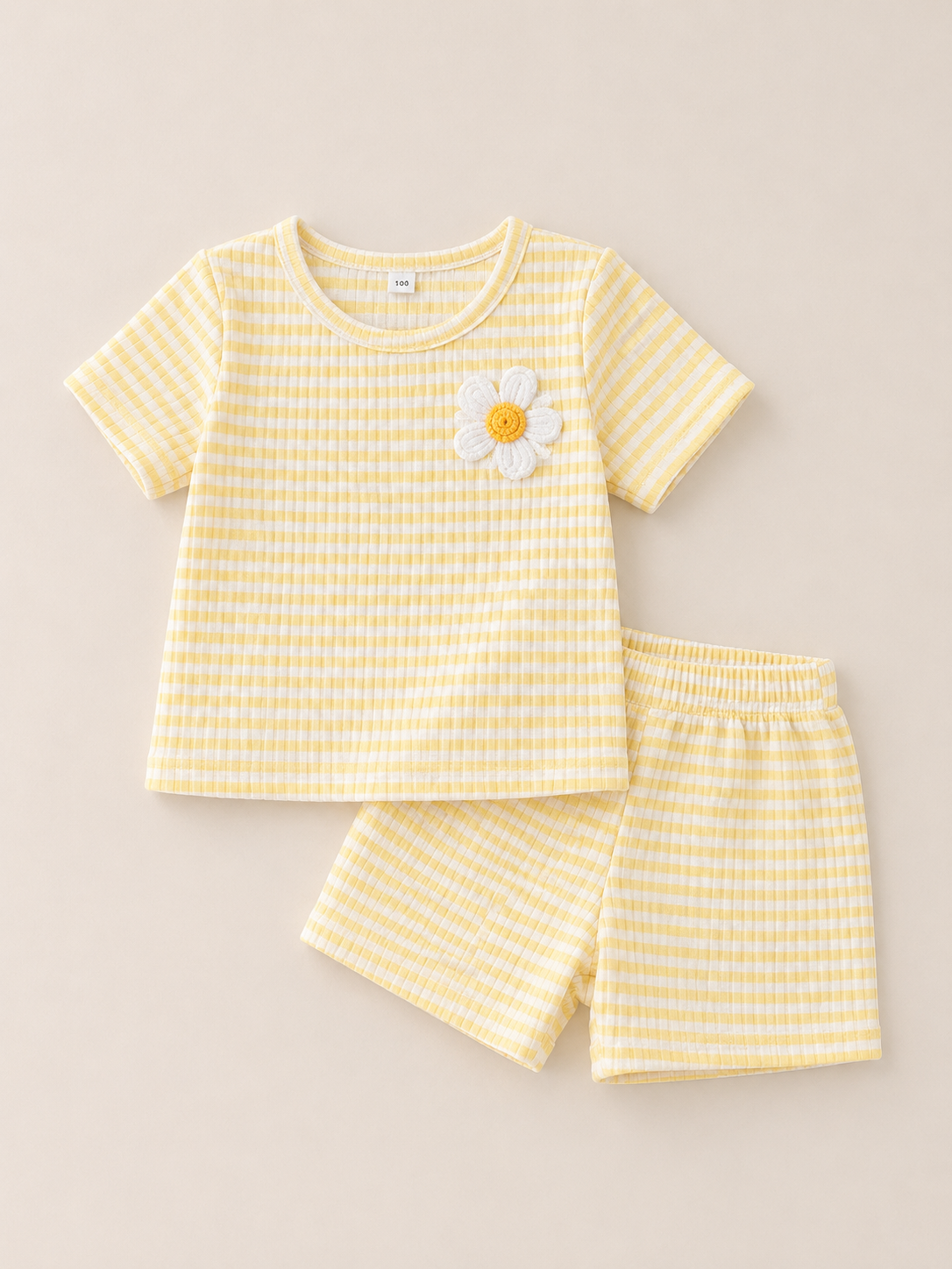 Yellow Stripe Daisy Co-Ord Set