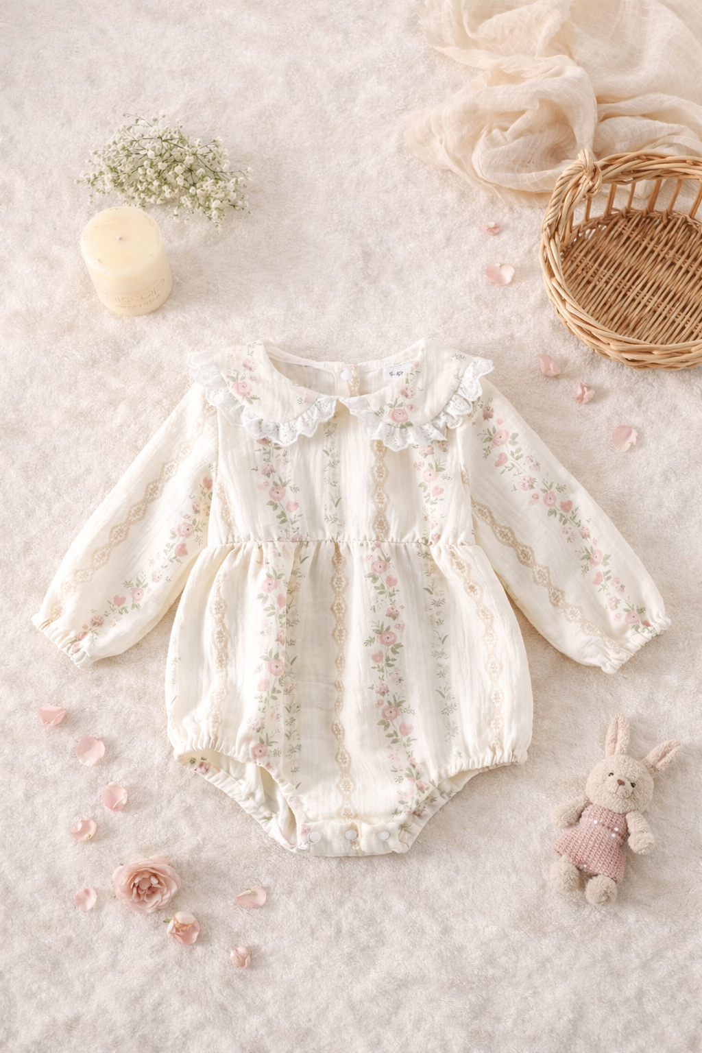 Vintage Floral Lace Romper