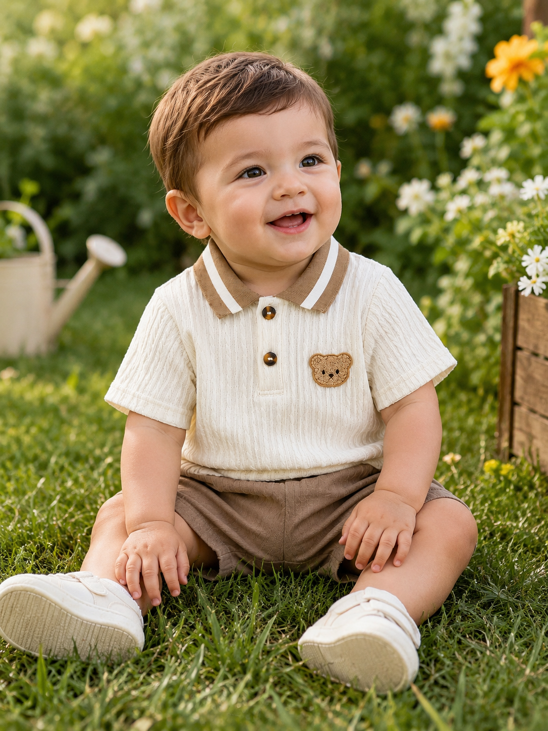 Bear Polo Shirt & Shorts Set