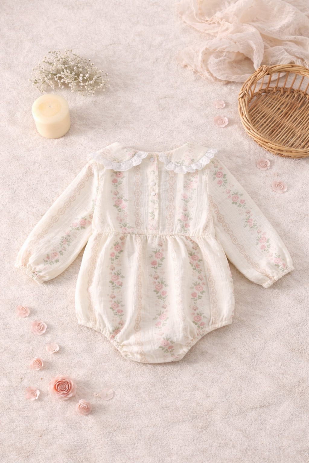 Vintage Floral Lace Romper