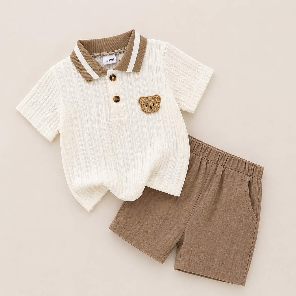 Bear Polo Shirt & Shorts Set
