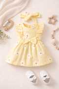 Yellow Daisy Print Dress with Matching Headband