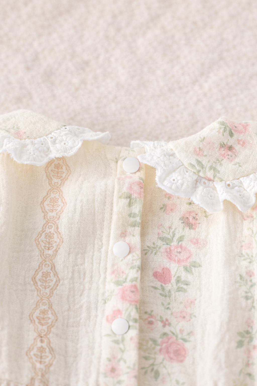 Vintage Floral Lace Romper