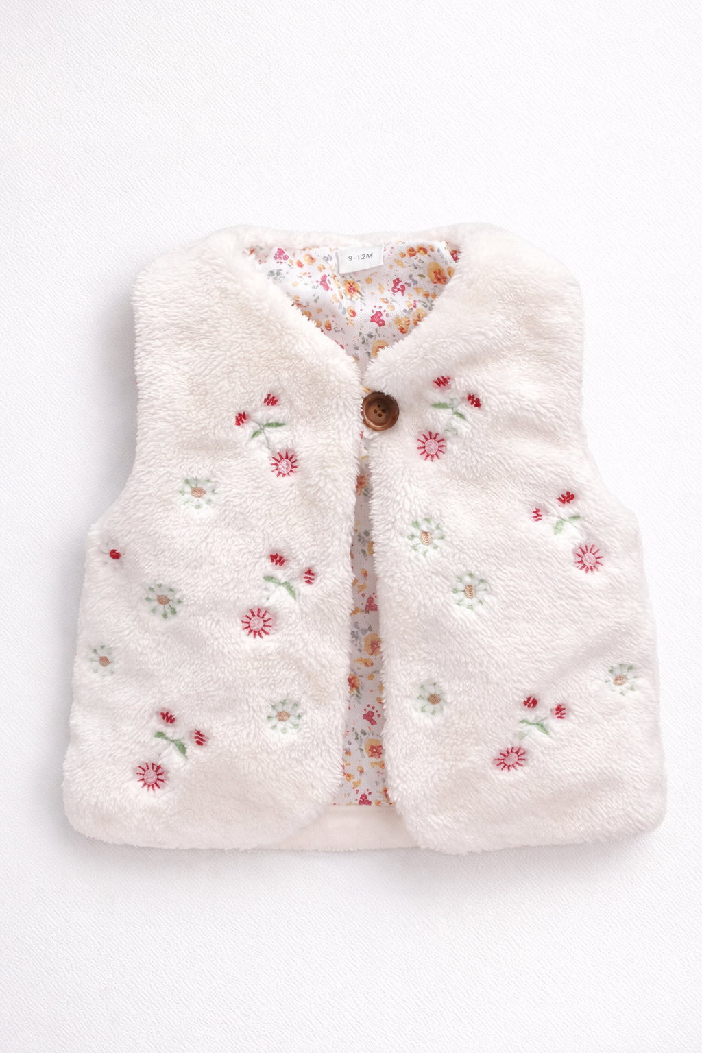 Ivory Blossom Teddy Gilet