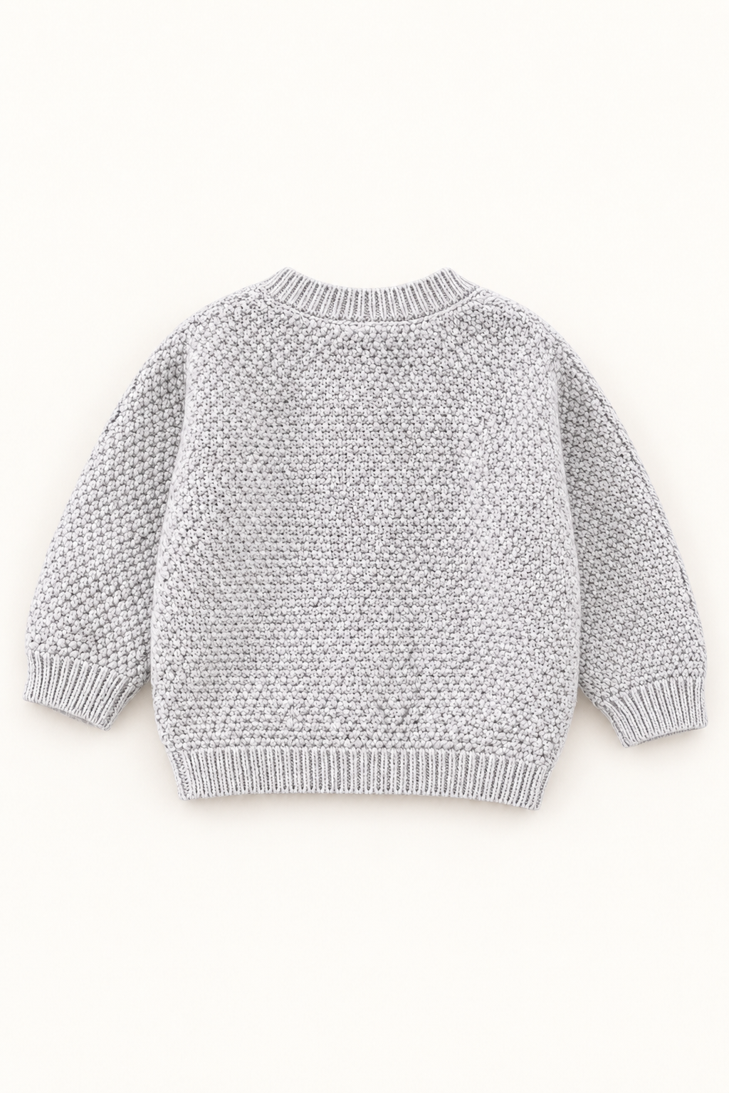 Grey Cable-Knit Cotton Cardigan