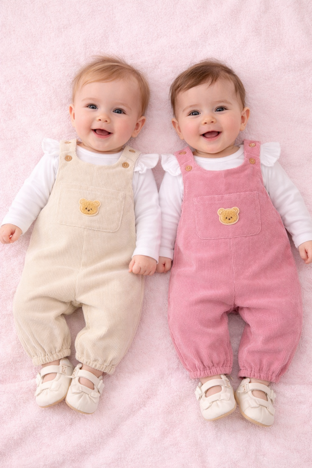 Corduroy Pink Dungarees (Pack of 2)