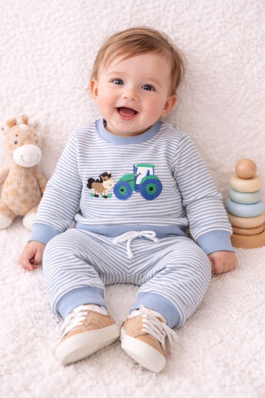 Striped Farm Tractor Lounge Set – 2 Piece Outfit