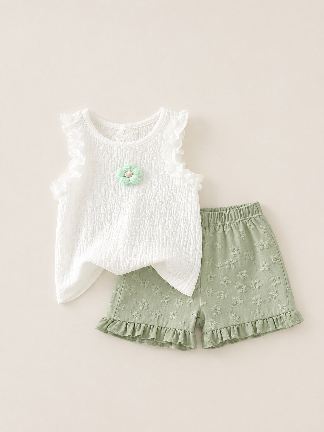 Floral Frill Top & Shorts Summer Set