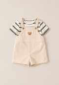 Striped T-Shirt & Overalls Set