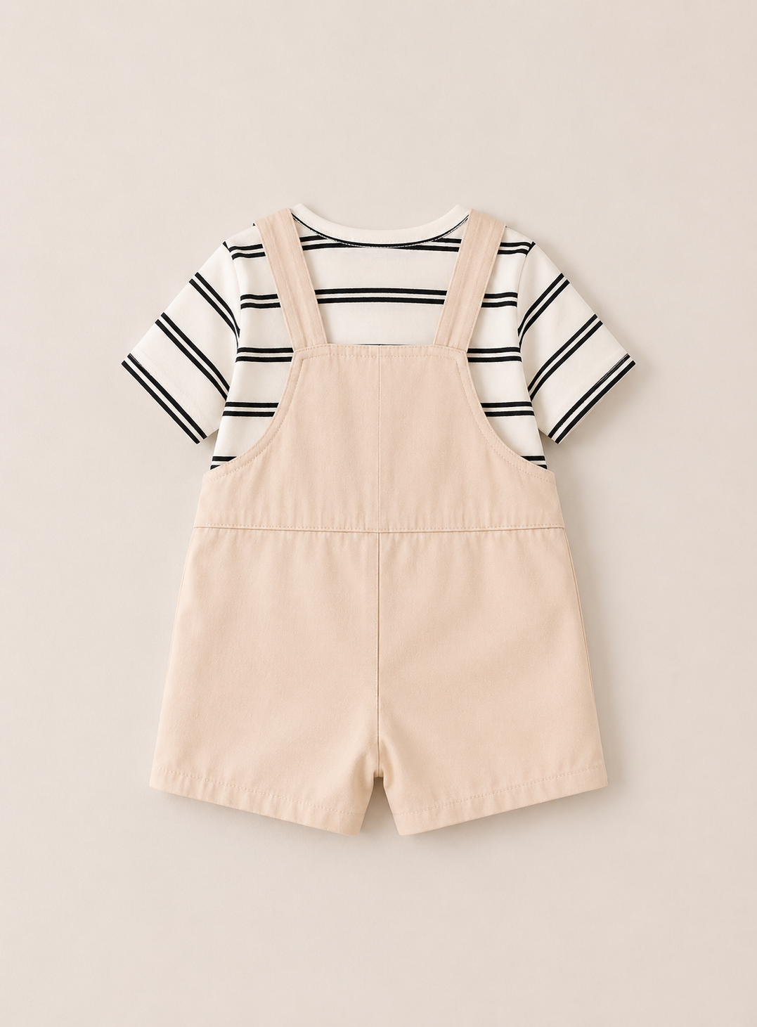 Striped T-Shirt & Overalls Set